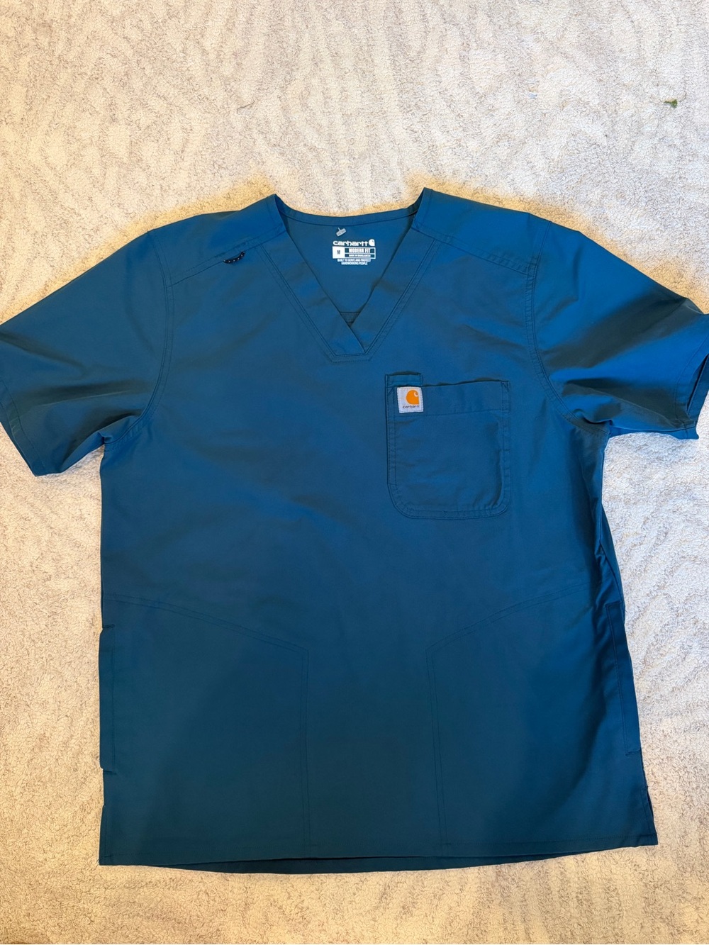 Carhartt Men’s Caribbean Blue V-Neck Work Scrub Shirt size M